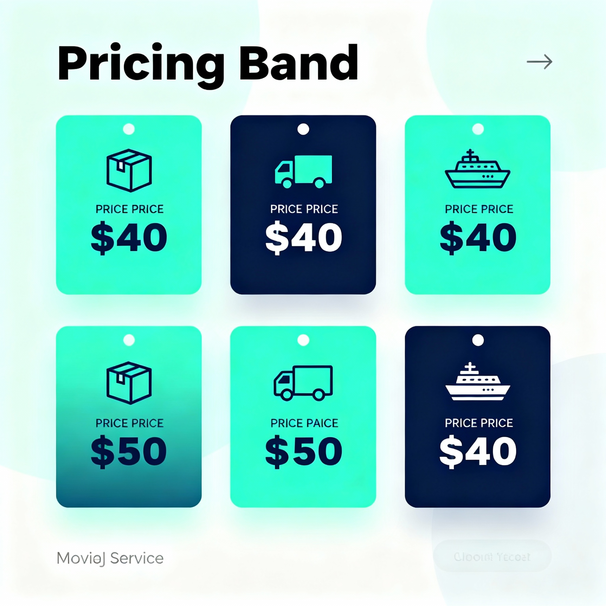 Bright price tag badges for moving costs